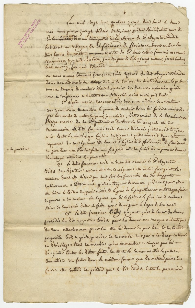 Leaves Property to Husband, Augustin Trudel by Francoise Crely