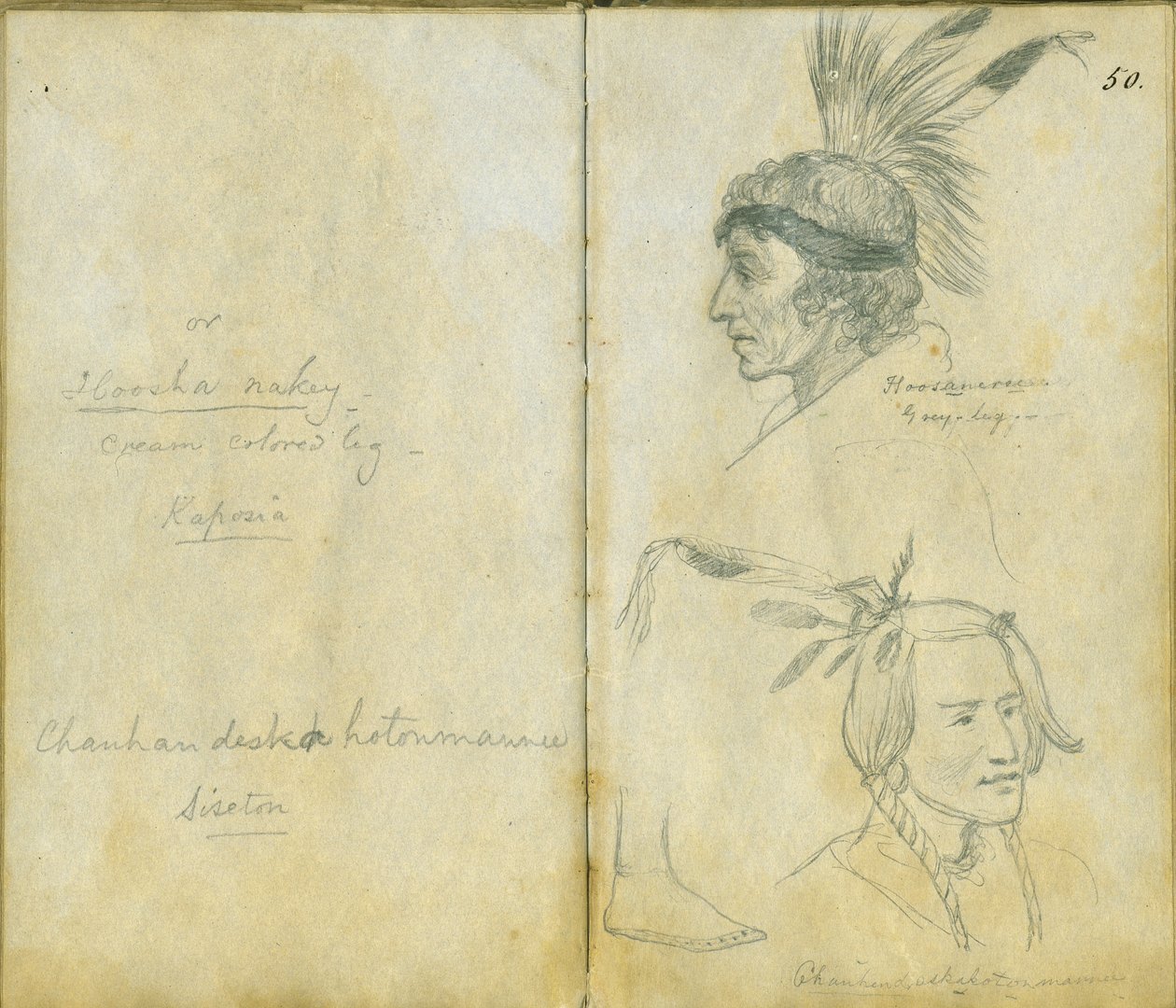Portraits of Grey Leg and an unidentified Sisseton man, 1851 by Frank Blackwell Mayer