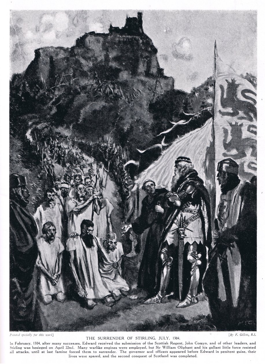 The Surrender of Stirling Castle, July, AD1304 by Frank Gillett