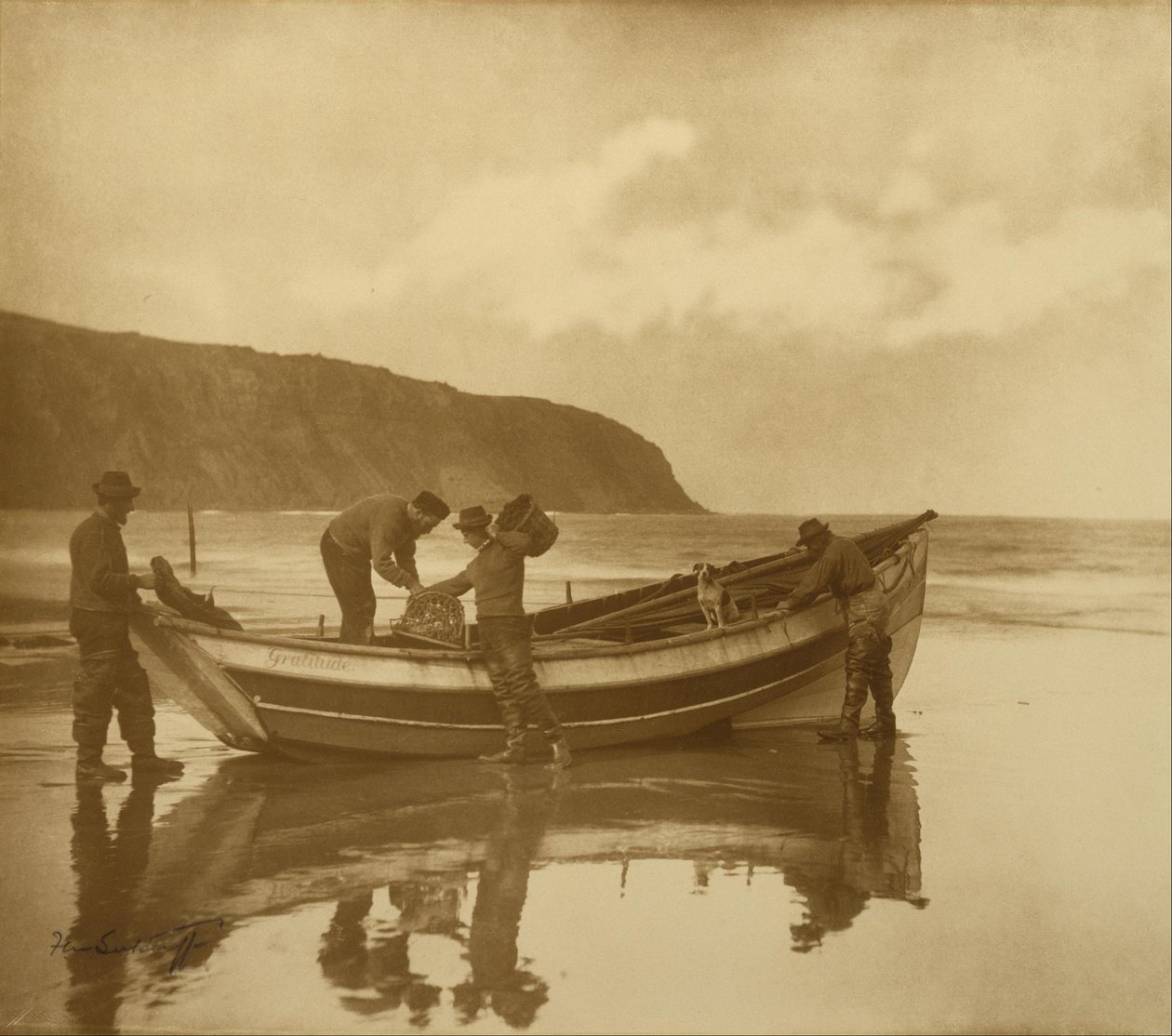 Beaching the Gratitude by Frank Meadow Sutcliffe