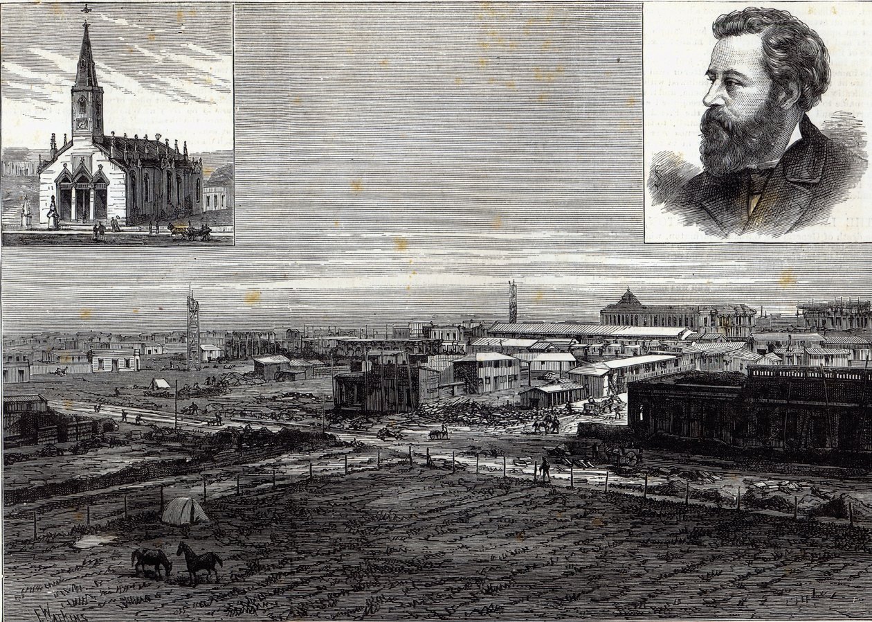The new city of La Plata, Buenos Ayres, the capital of the Argentine Republic, from The Illustrated London News, 23rd August 1884 by Frank Watkins