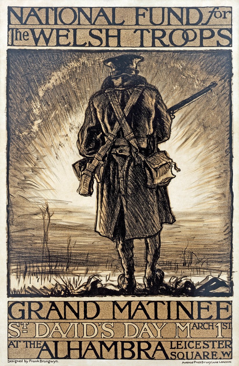 Poster Advertising a Fundraising Event for the National Fund for the Welsh Troops by Frank Brangwyn