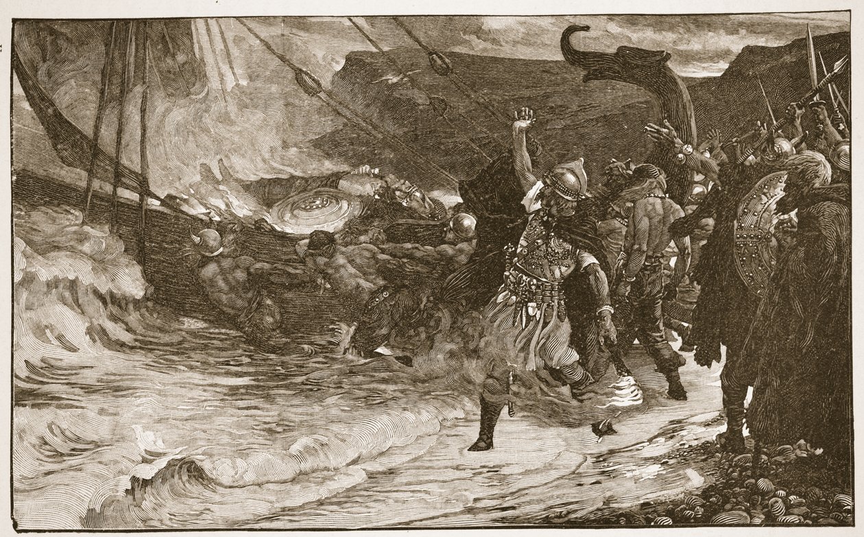 The Funeral of a Viking, illustration from 
