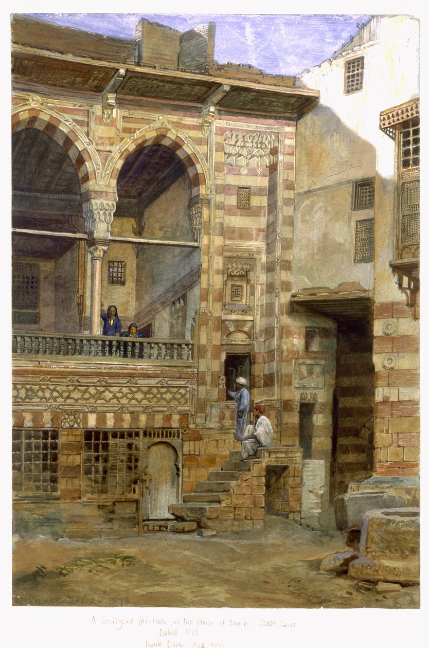 A Courtyard, Al Hosh, in the House of Shiekh Sadat, Cairo by Frank Dillon
