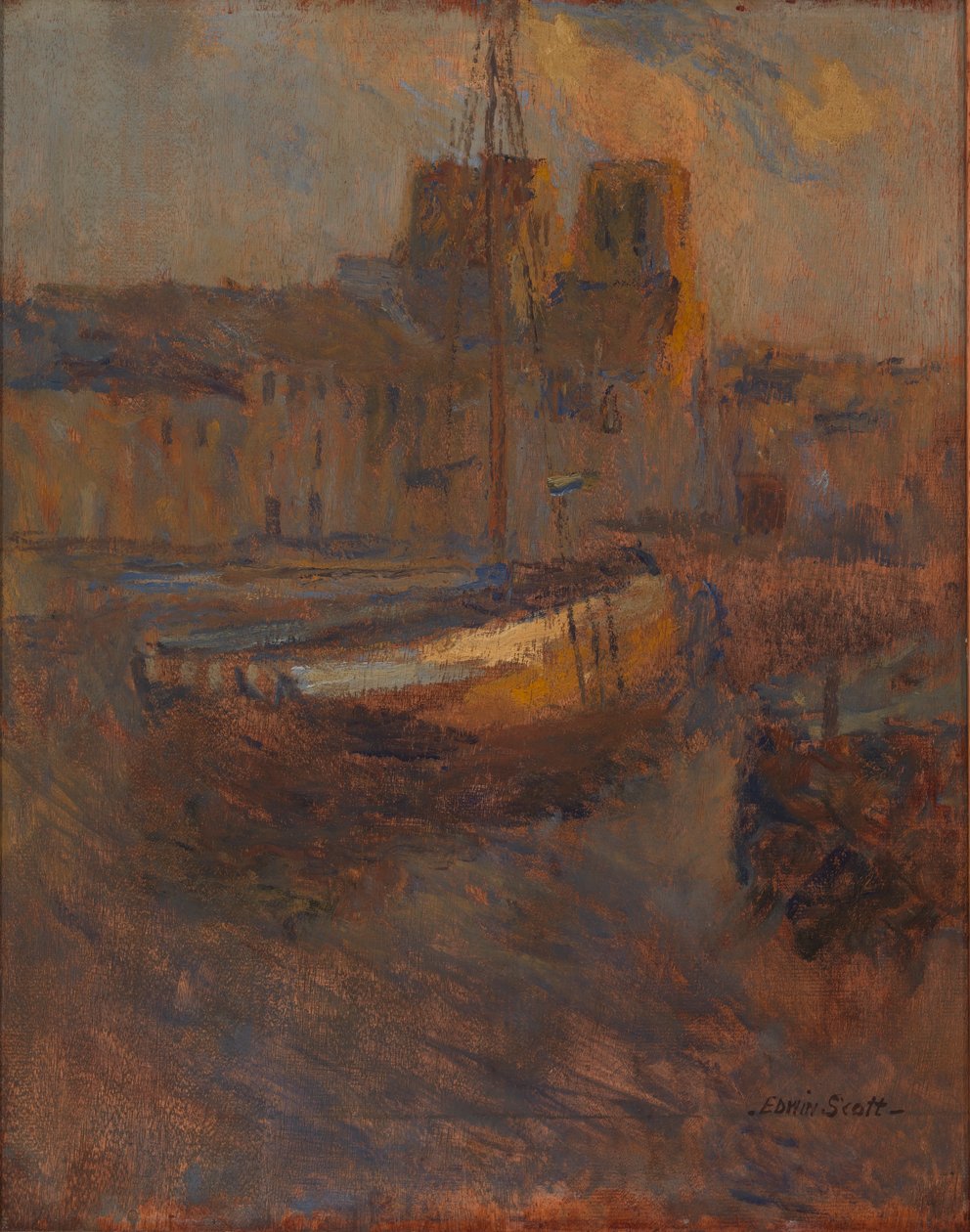 Ships at Anchor, Cherbourg no. II by Frank Edwin Scott