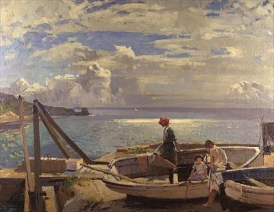 Lamorna Cove - Last Day of the Holidays by Frank Gascoigne Heath
