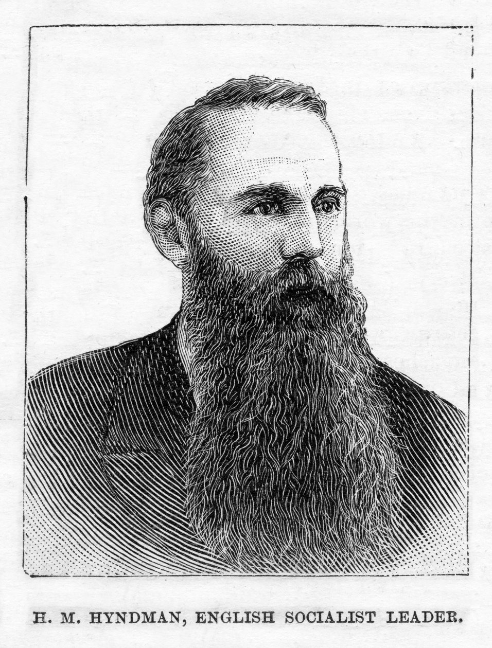 H.M. Hyndman, founder of first British Socialist political party, illustration from 