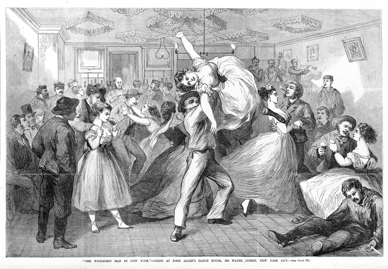 The Wickedest Man in New York, scene from John Allans Dance House, 304 Water Street, New York City, from Frank Leslies Illustrated Newspaper, 1868 by Frank Leslie