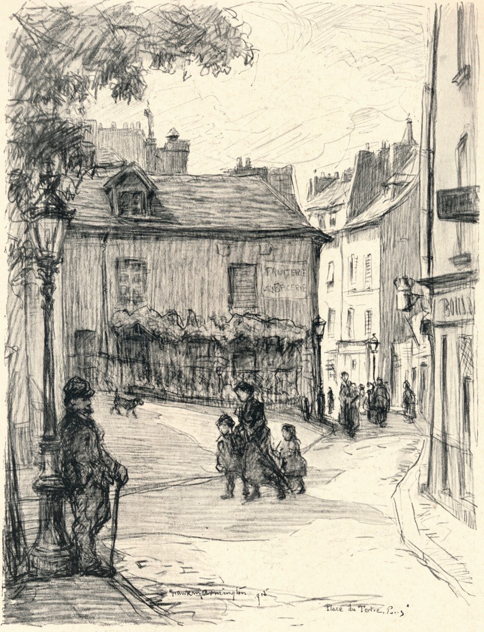 Place du Tertre, Montmartre by Frank Milton Armington