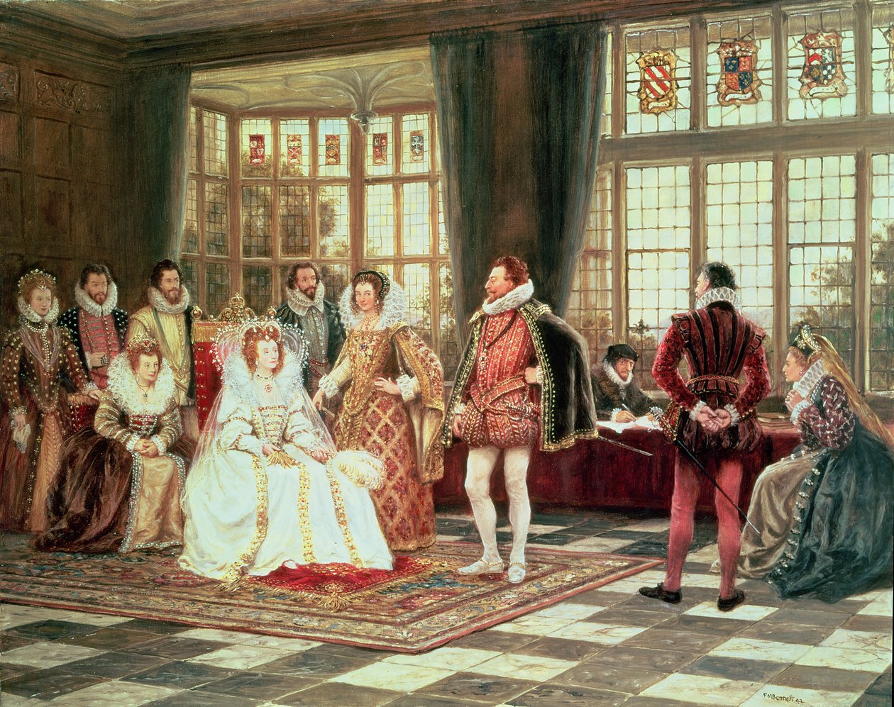 Queen Elizabeth I (1533-1603) in Court by Frank Moss Bennett