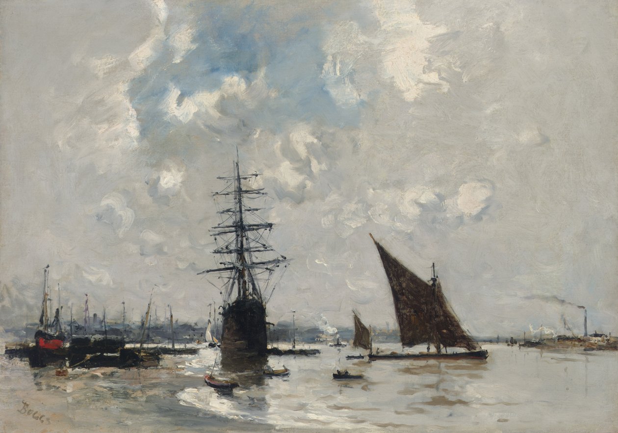 Ships on the Thames by Frank Myers Boggs