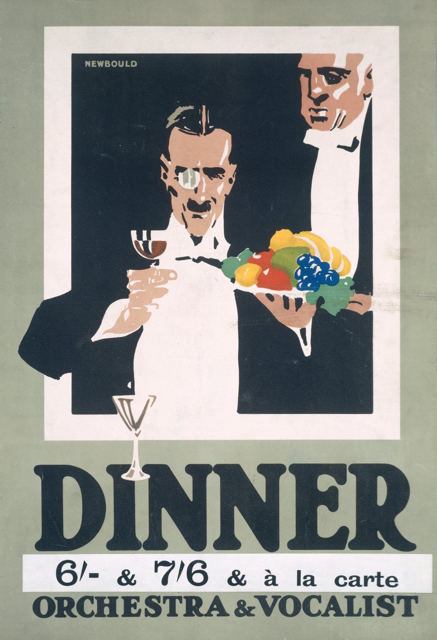 Advertisement for Dinner and Orchestra and Vocalist by Frank Newbould