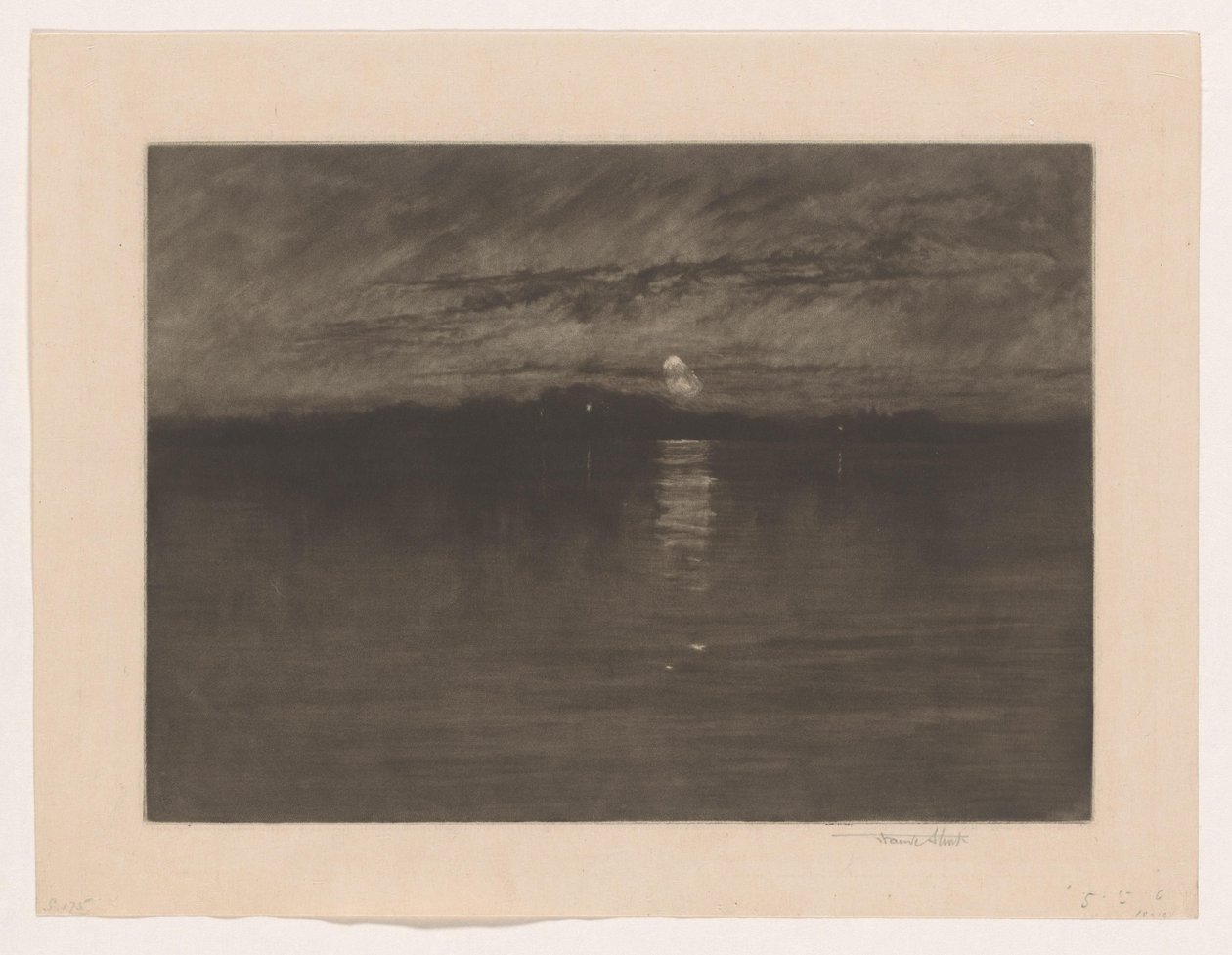 Night Landscape with a Lake by Frank Short (signed by artist)
