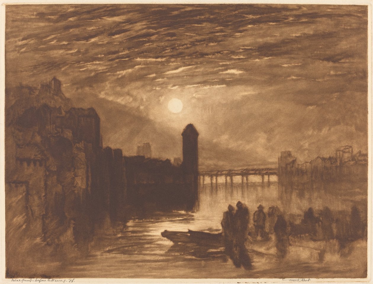 Moonlight on a River by Frank Short, after Joseph Mallord William Turner