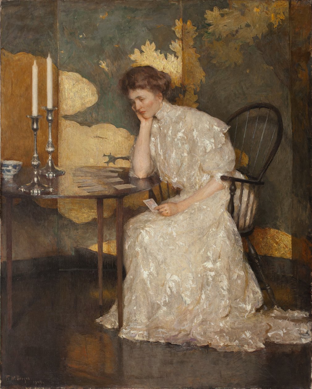 Girl Playing with Solitaire by Frank Weston Benson