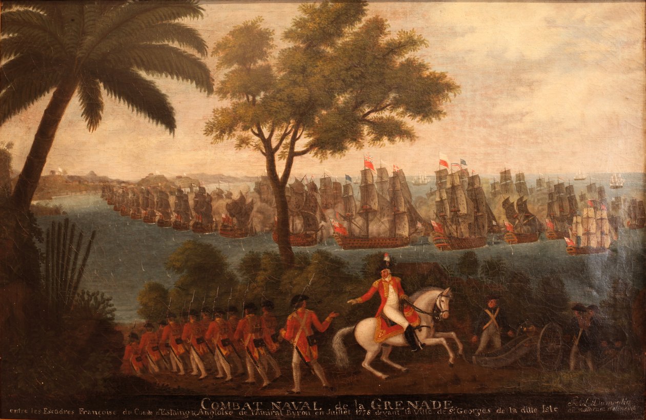 Naval Battle of Granada Between the French and English Fleets by François Aimé Louis Dumoulin