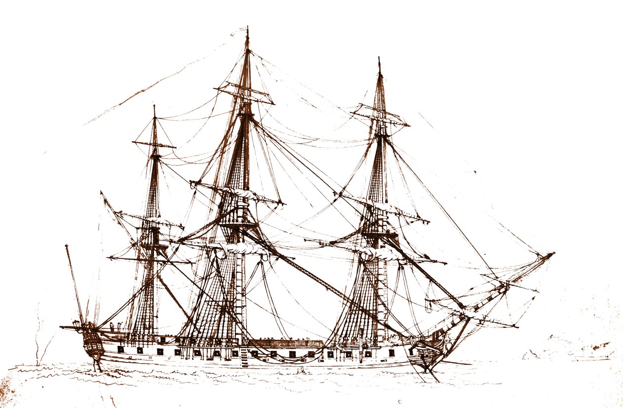 The Frigate Galathée by François Aimé Louis Dumoulin