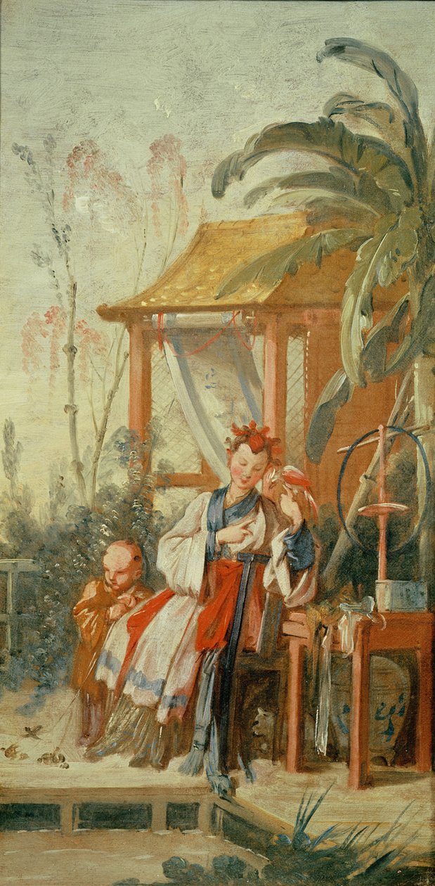 A Chinese Garden, Study for a Tapestry Cartoon by François Boucher