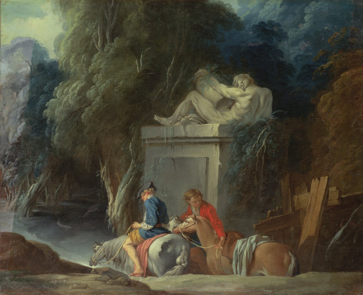 Crossing the Ford (detail) by François Boucher