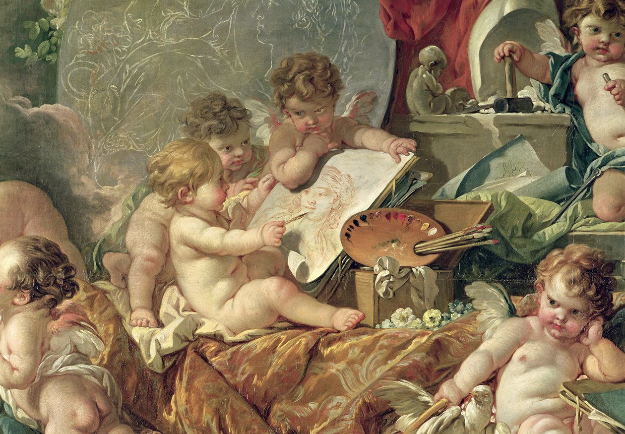 Genius Teaching the Arts, 1761 (detail) by François Boucher