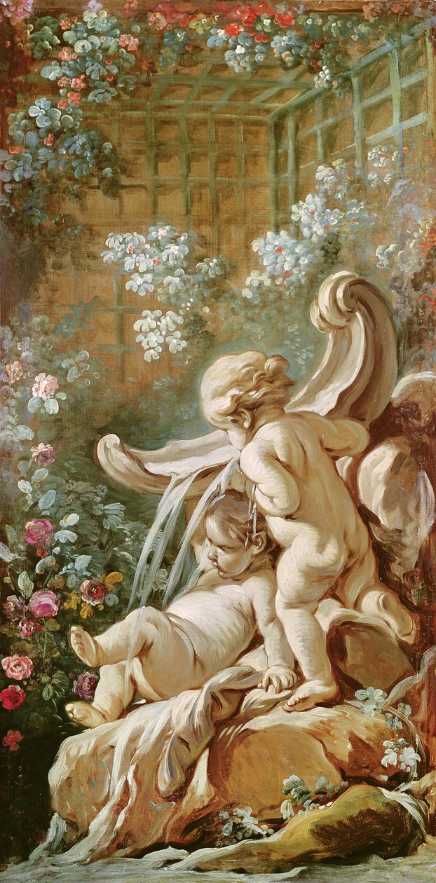 Two Cupids by a Basin by François Boucher