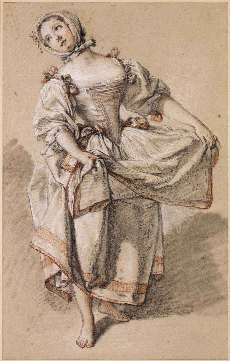 Young Country Girl Dancing by François Boucher
