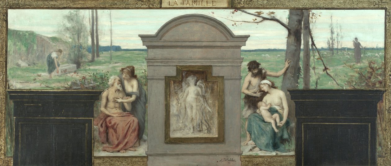 Sketch for the town hall of the 15th arrondissement: The Family, between 1883 and 1884 by François Alfred Delobbe