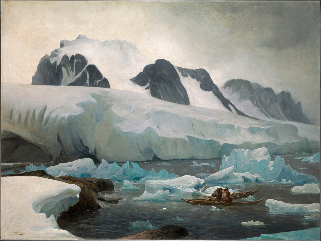 Eskimo Kayaks, The Kiss, 1842 by François August Biard