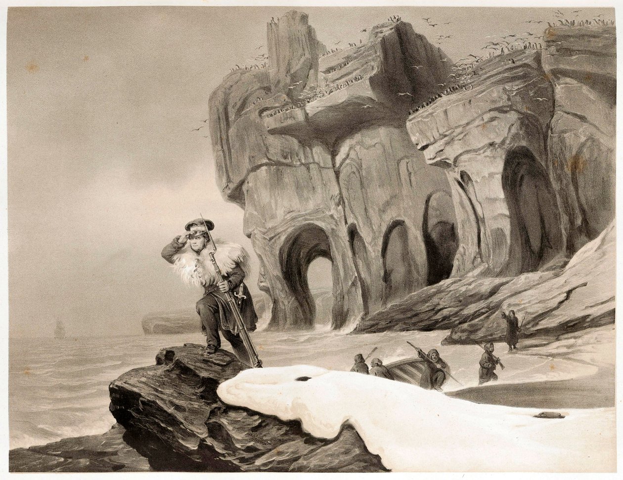 Bear Island from Voyages en Scandinavie, en Laponie, au Spitzberg et aux Feroe by François Auguste Biard