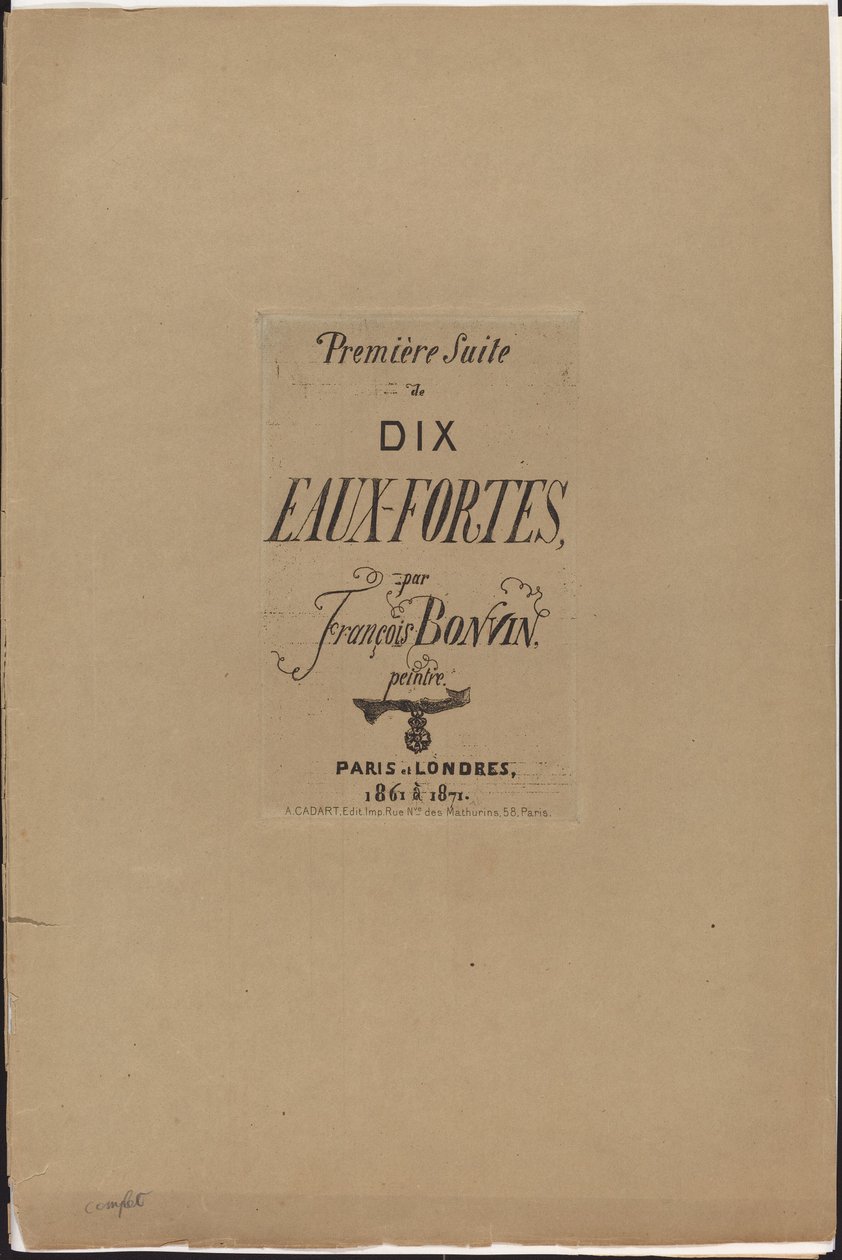 First Suite of Ten Etchings by François Bonvin