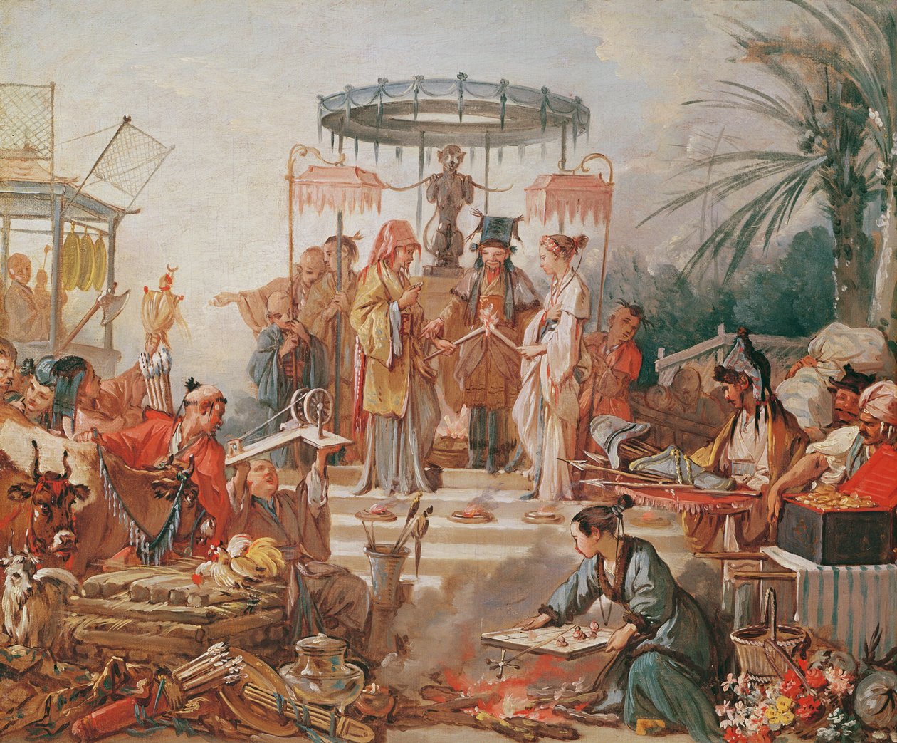A Chinese Marriage, study for a tapestry cartoon by François Boucher
