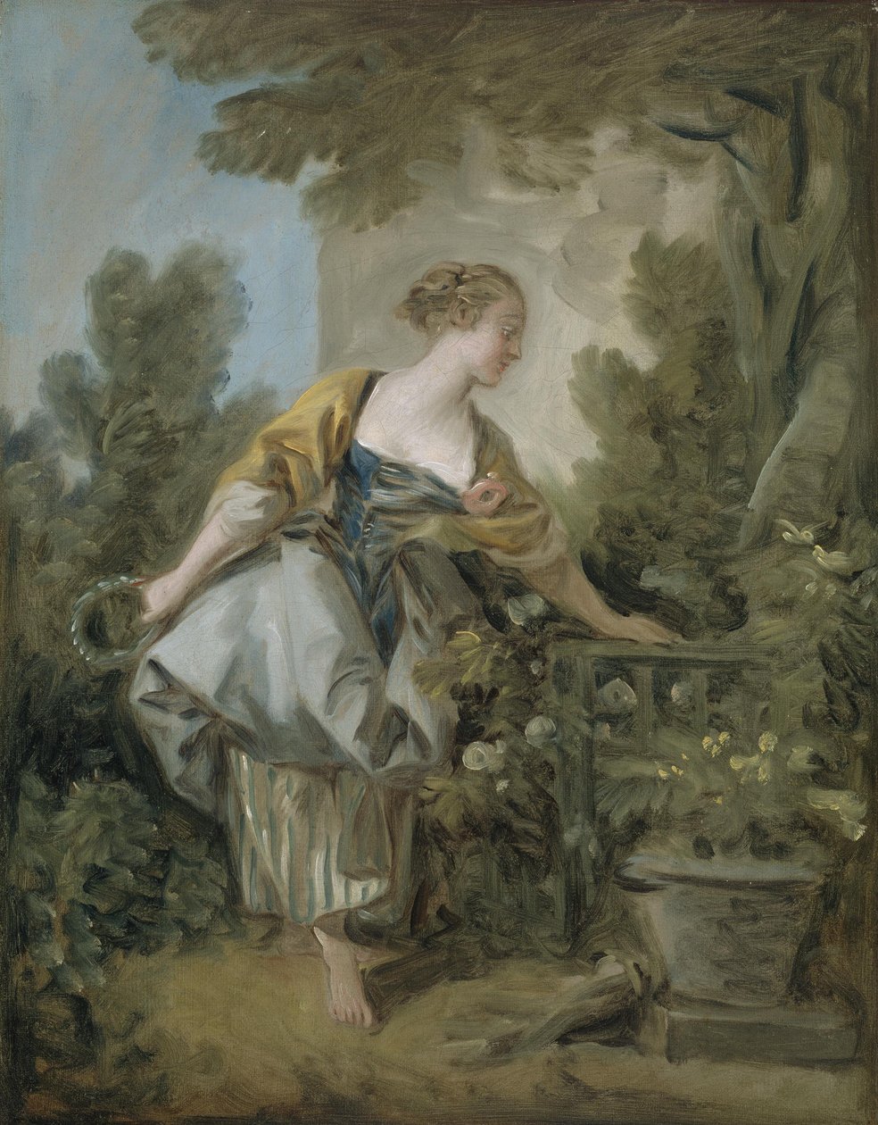 A Young Girl in a Park by François Boucher