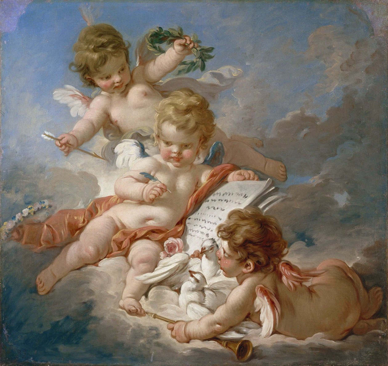 Cupids. Allegory of Poetry, 1760s by François Boucher