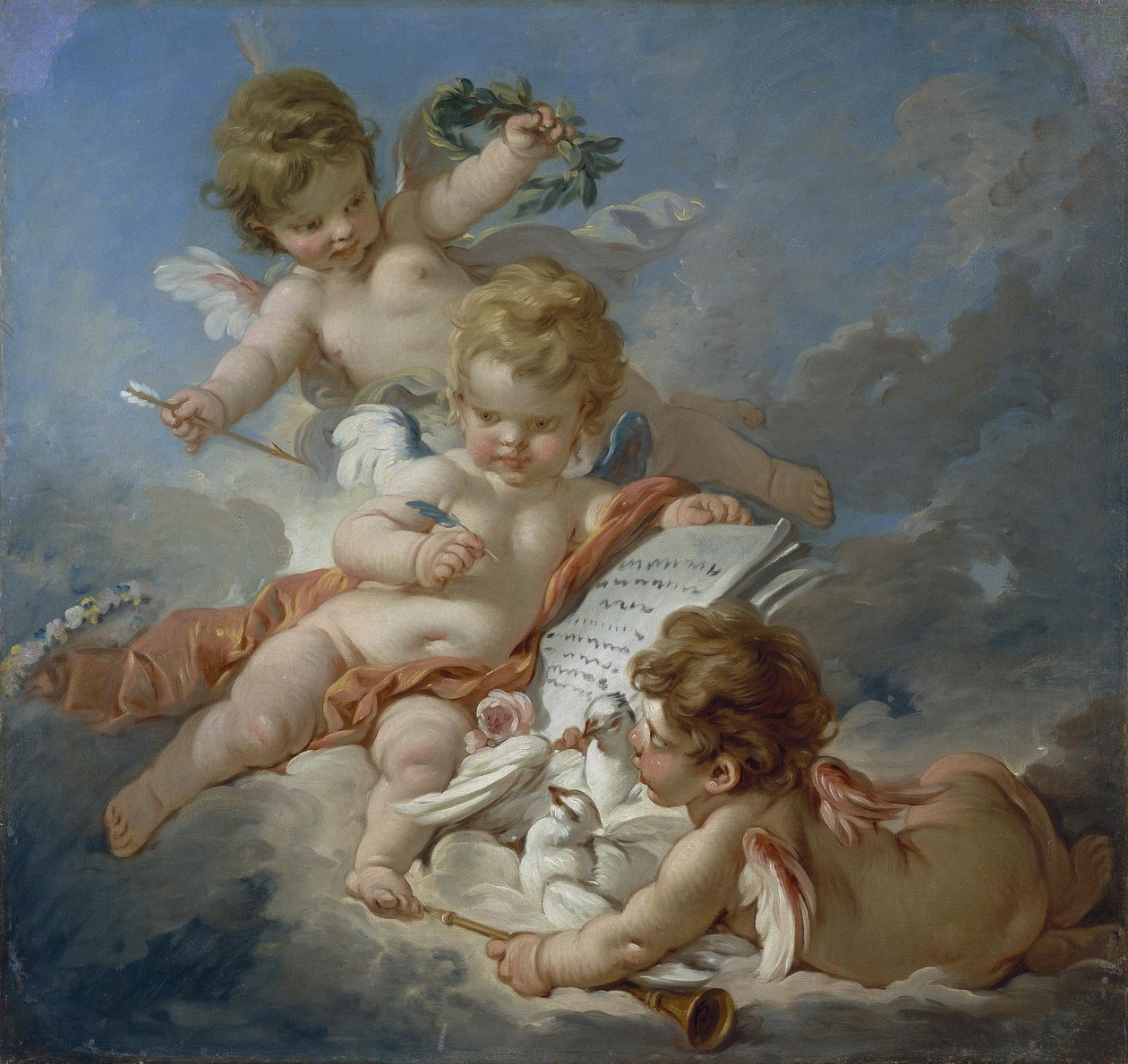 Cupids. Allegory of Poetry, 1760s by François Boucher