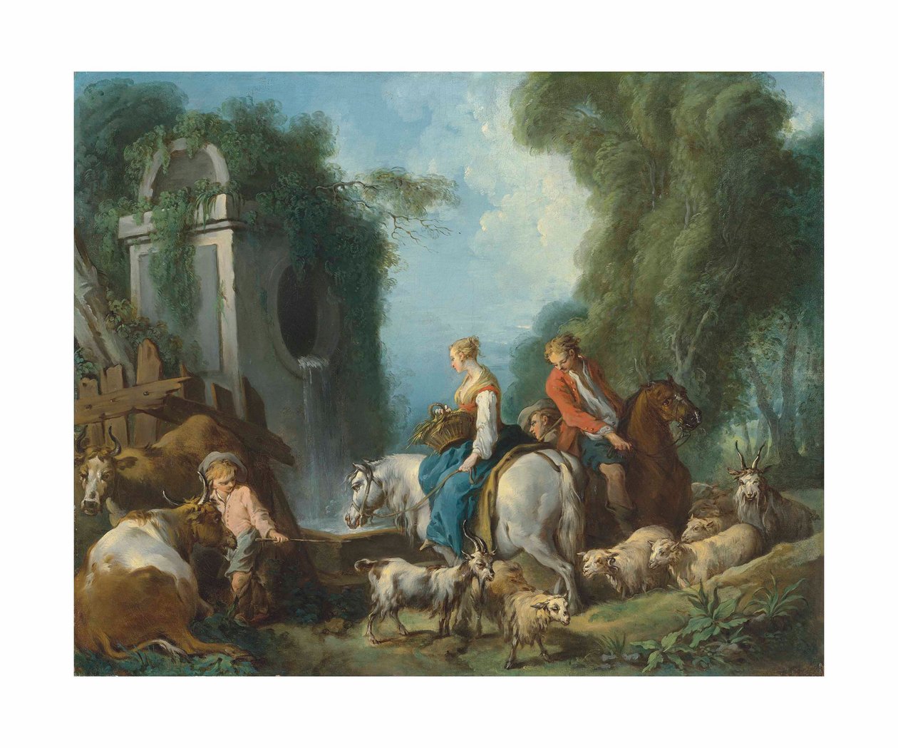 Pastoral at the Fountain by François Boucher