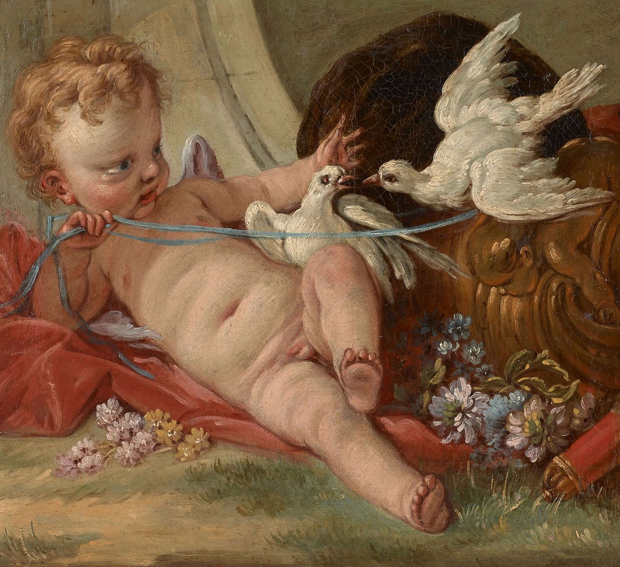 Love Holding Two Doves by François Boucher