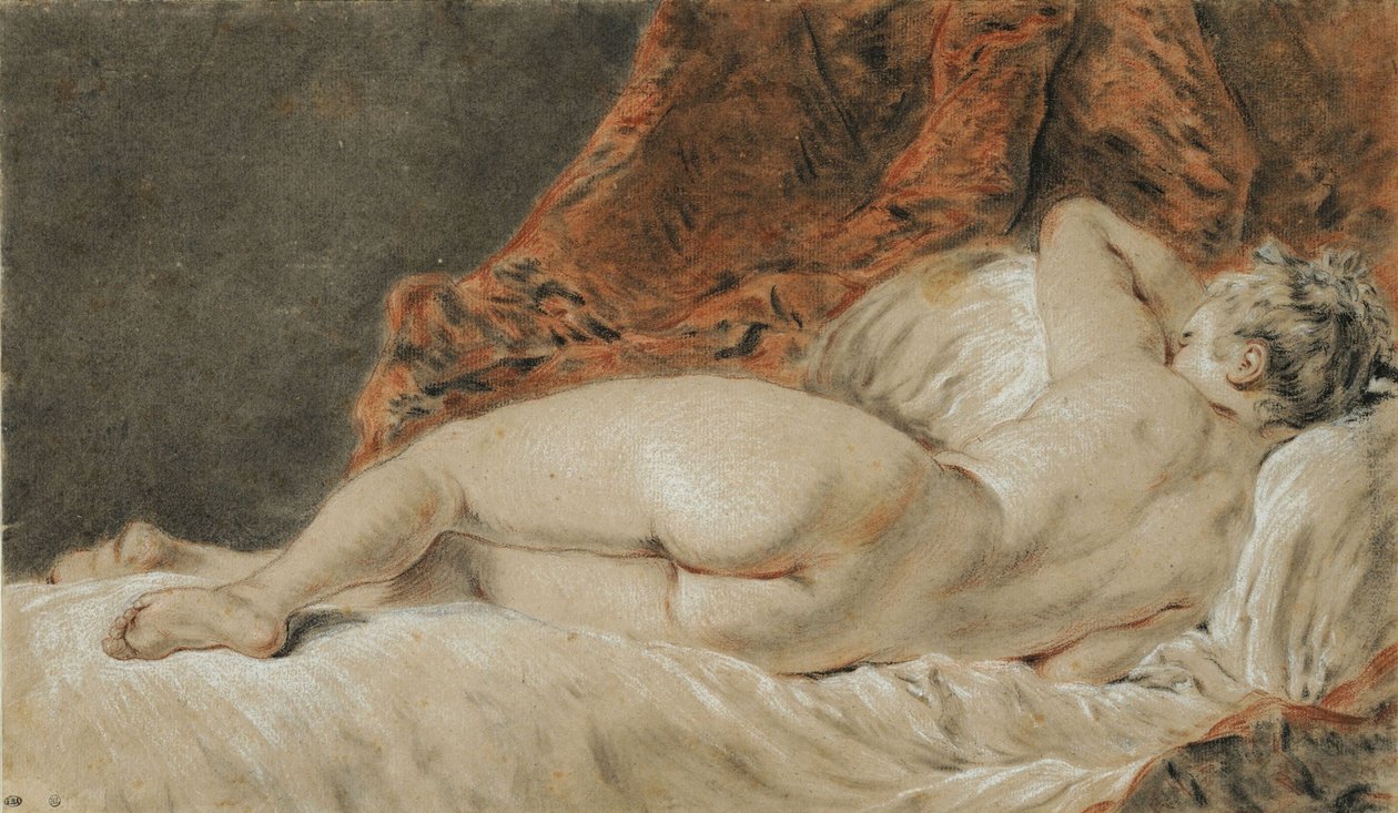 Reclining Woman Seen from Behind, called The Sleep, ca 1720 by François Boucher