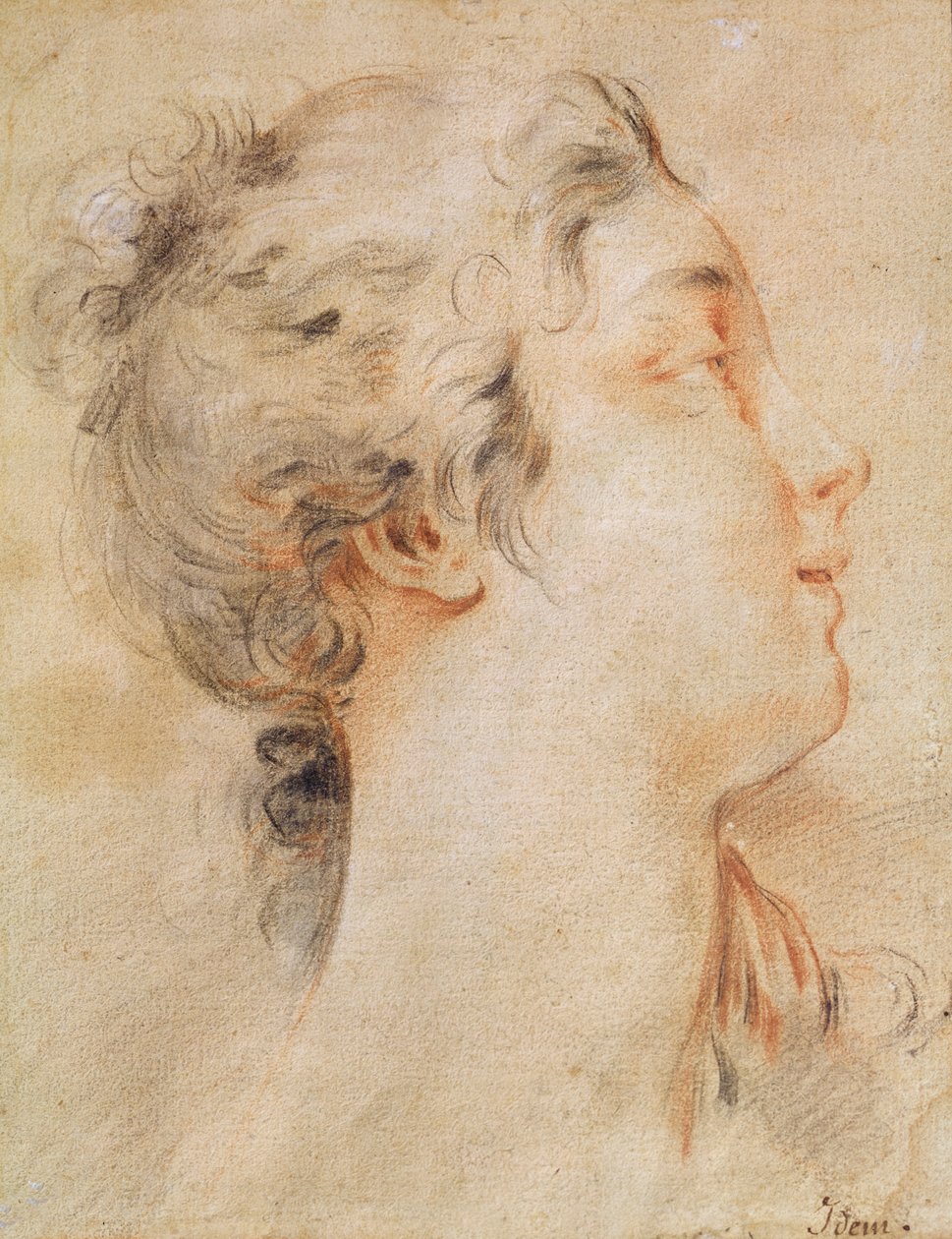 Head of a Woman Turned to the Right by François Boucher