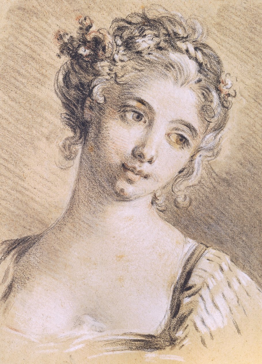 Head of a Young Girl by François Boucher