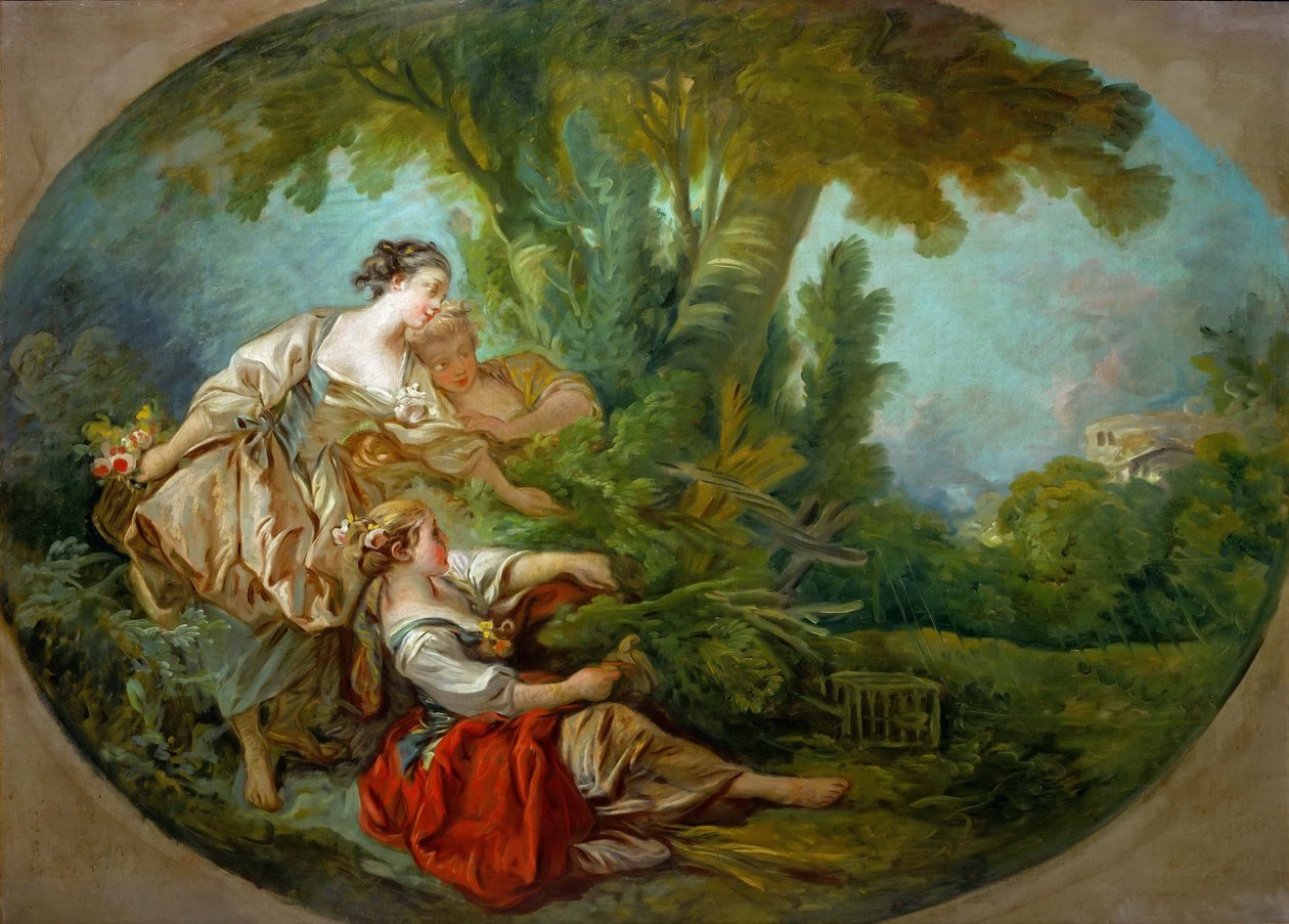 The decoy bird, also called The bird caught in the nets by François Boucher