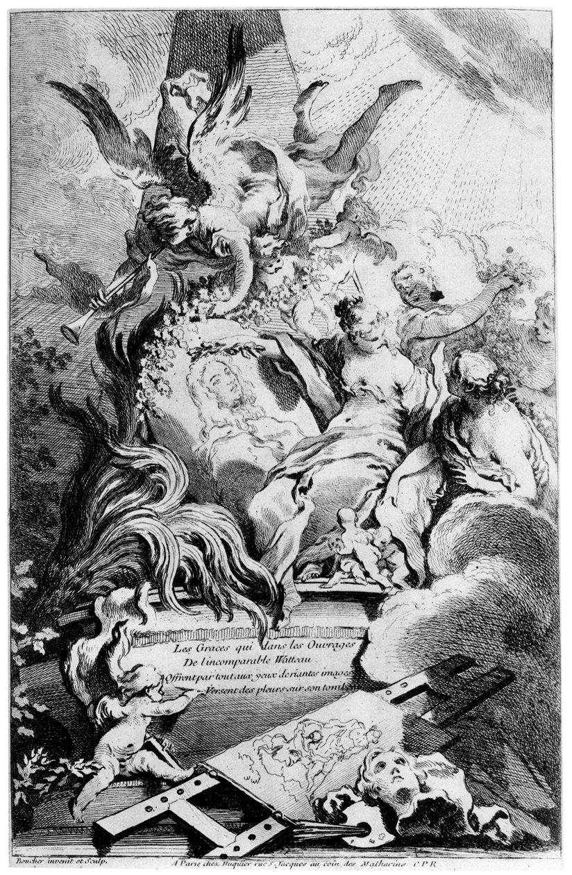 Les Graces au Tombeau de Watteau, c1720-1770 by François Boucher