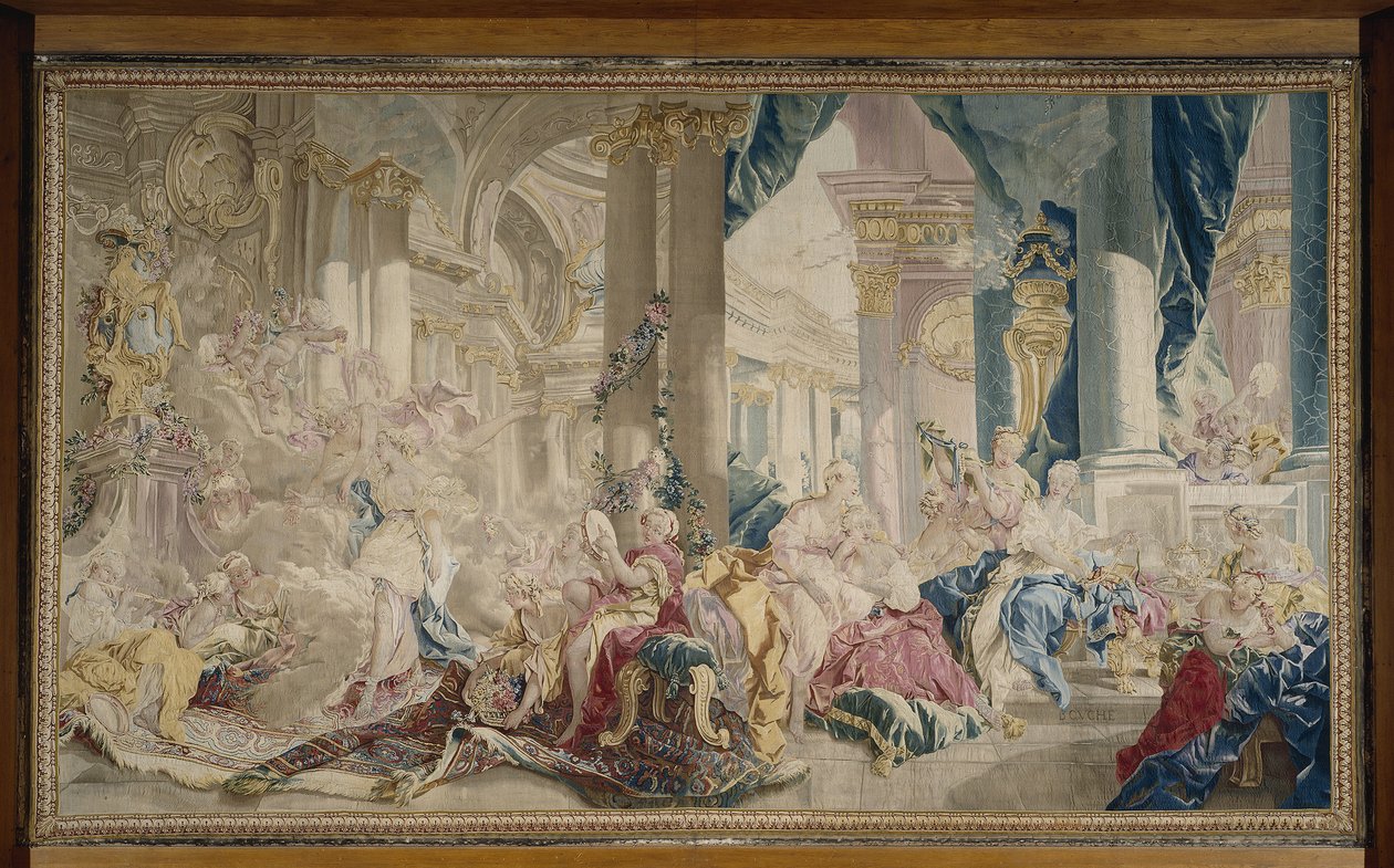 Psyche Led by Zephyr into the Palace of Love and Psyche Showing Her Riches to Her Sisters, After 1741 by François Boucher