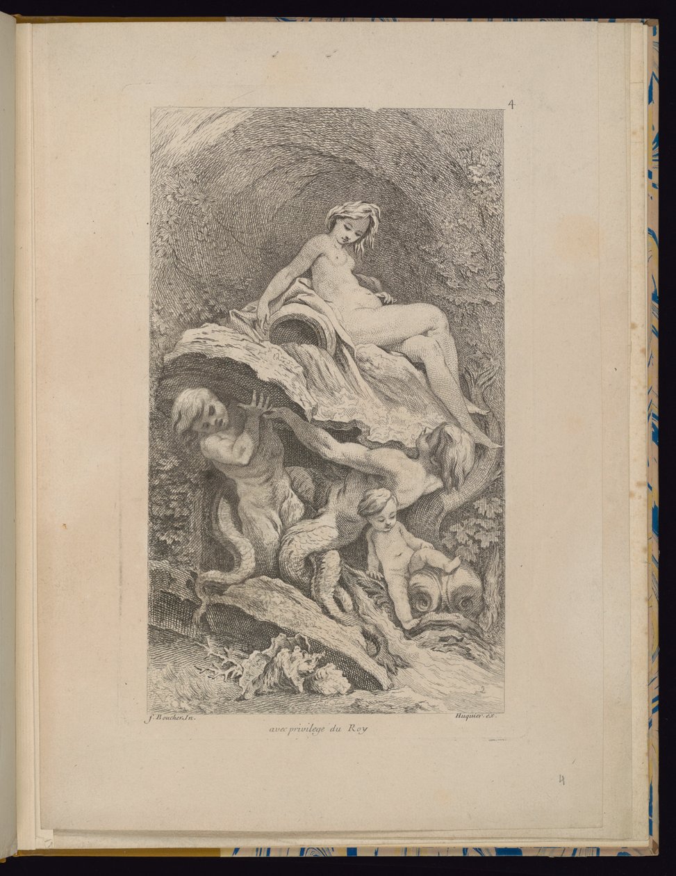 Plate 4, Receuil de Fontaines (Collection of Fountains) by François Boucher