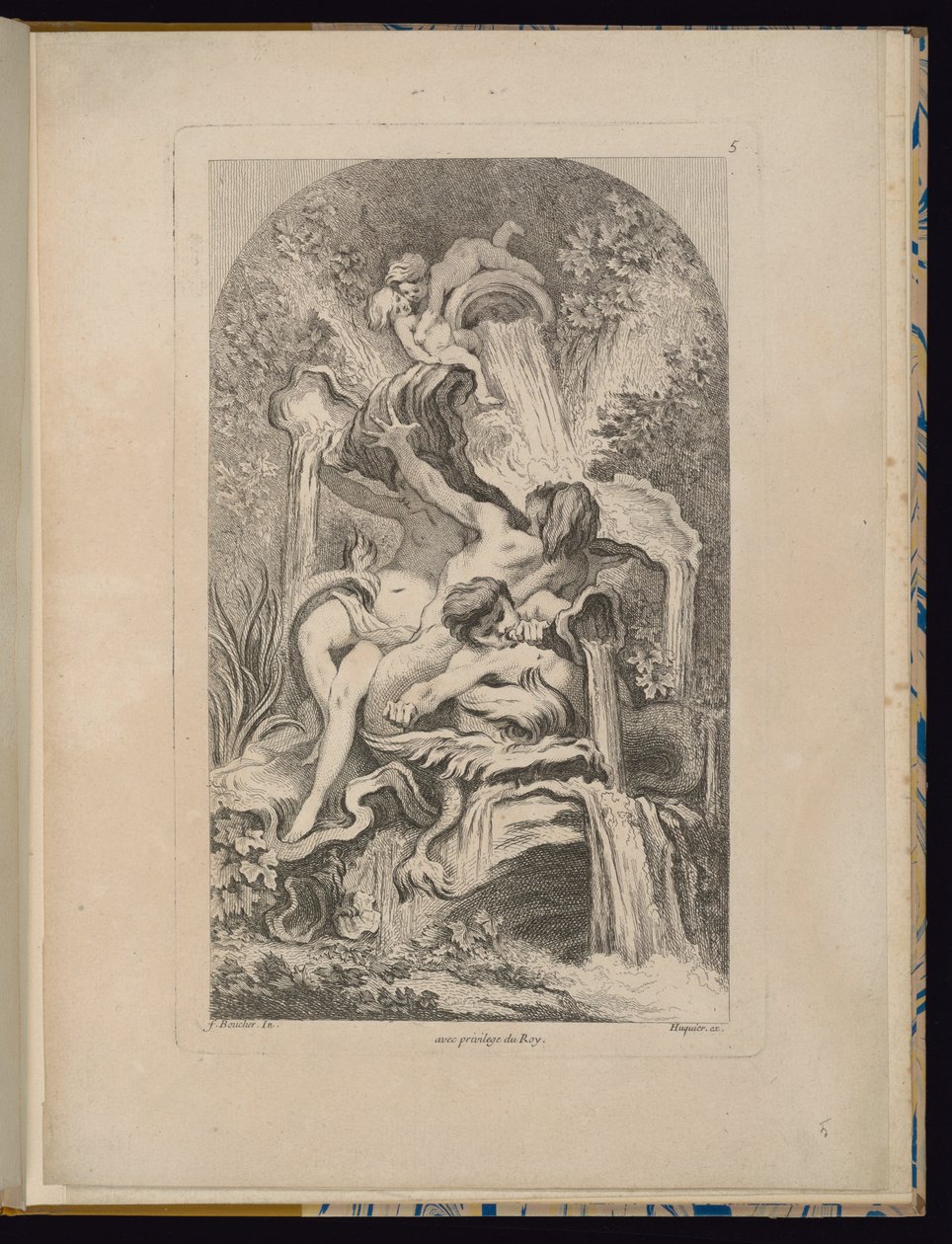 Plate 5, Receuil de Fontaines (Collection of Fountains) by François Boucher