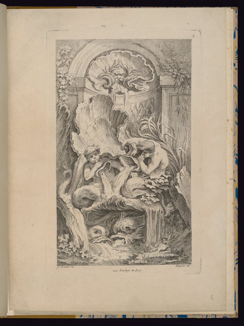 Plate 6, Collection of Fountains by François Boucher