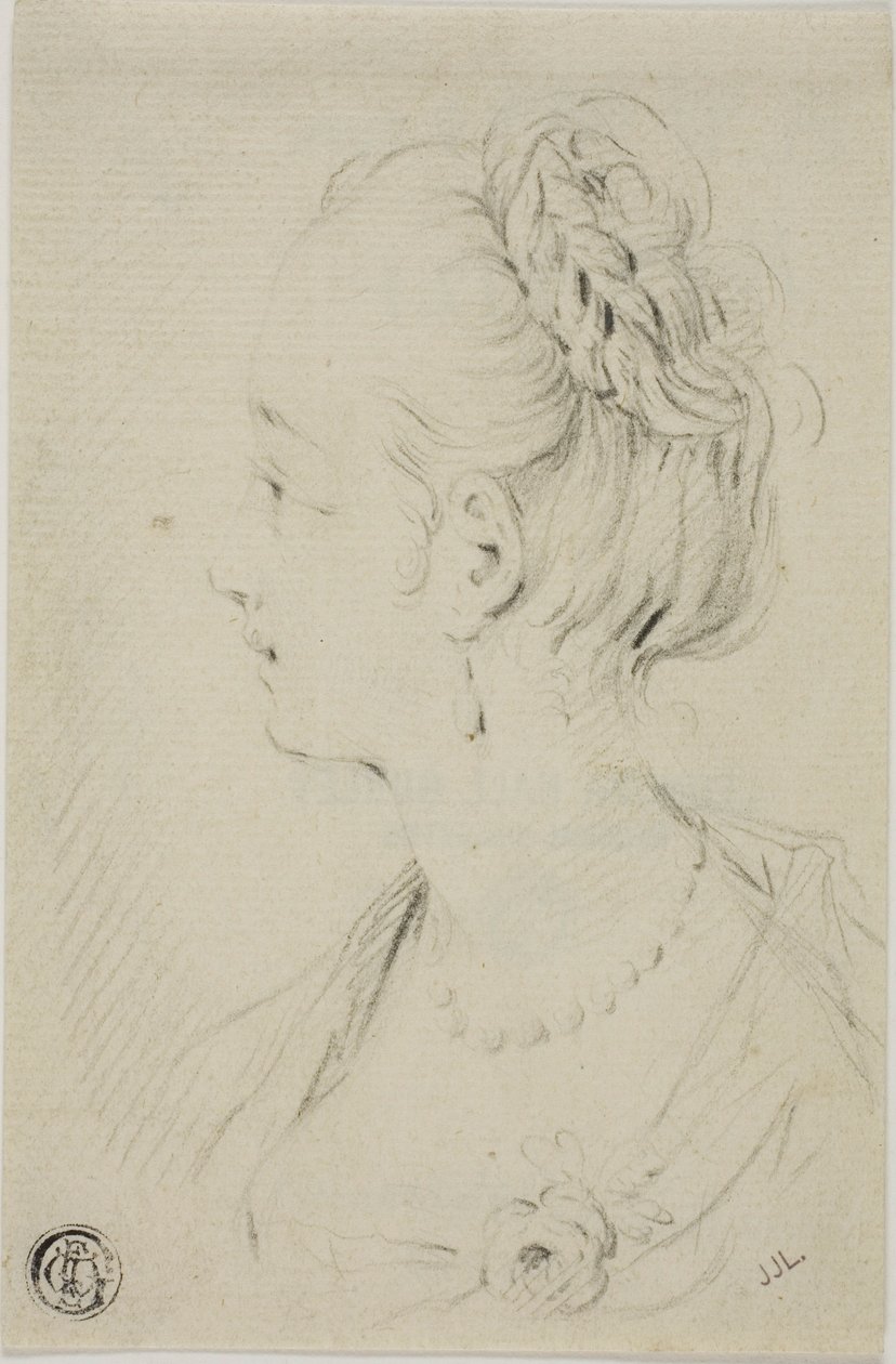 Profile Bust of Young Woman by François Boucher