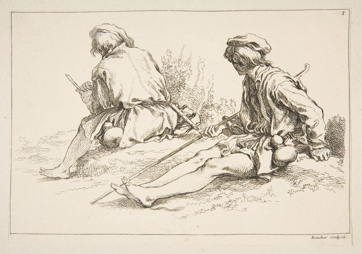 Sheet of Sketches, 1753 by François Boucher