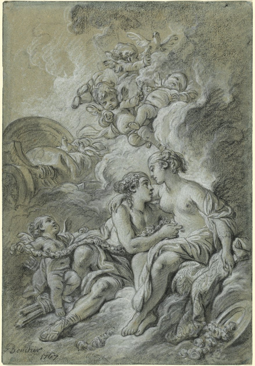 Venus Leaning on Her Dear Adonis by François Boucher