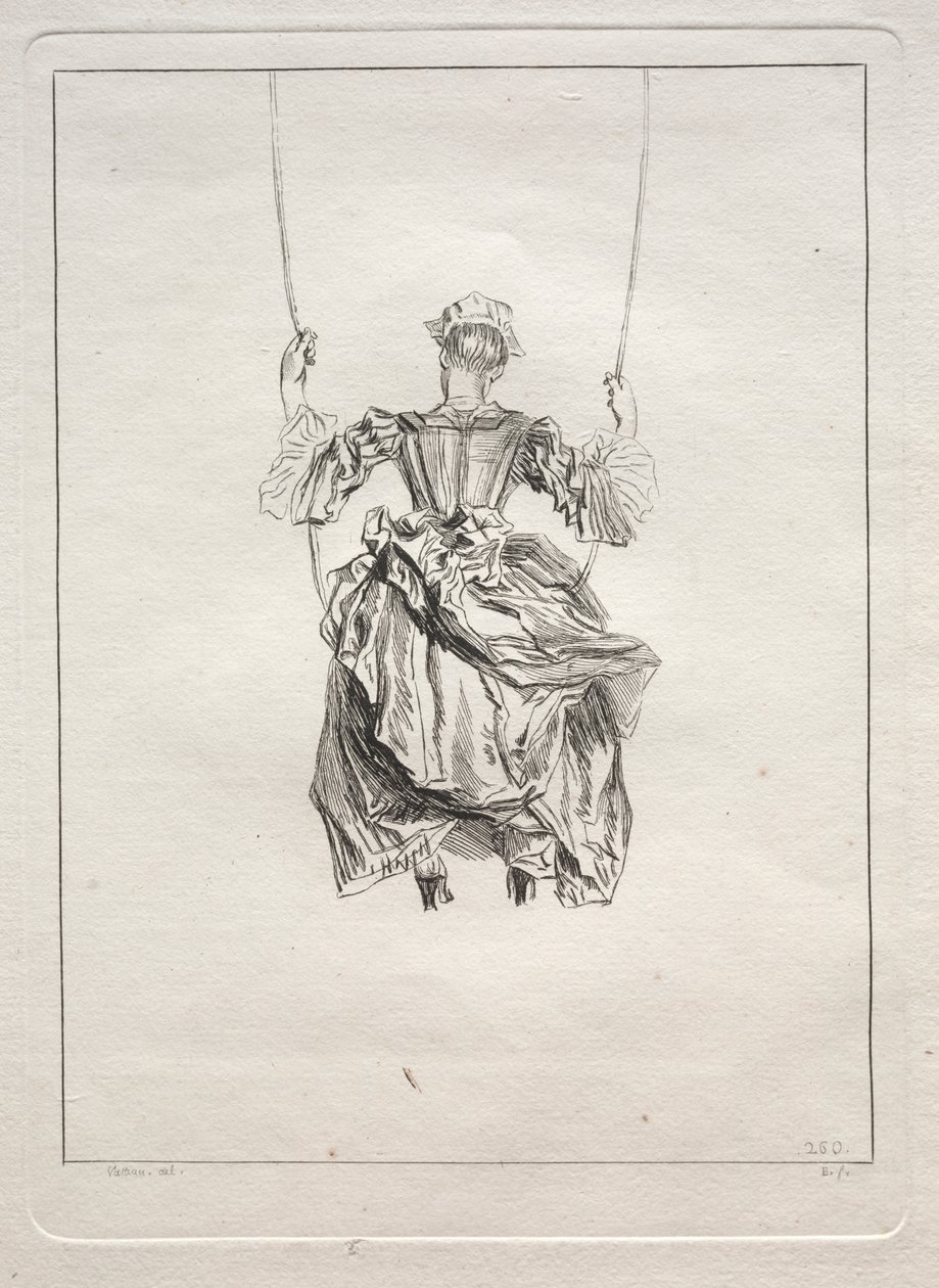 Woman on a Swing, Viewed From Behind by François Boucher