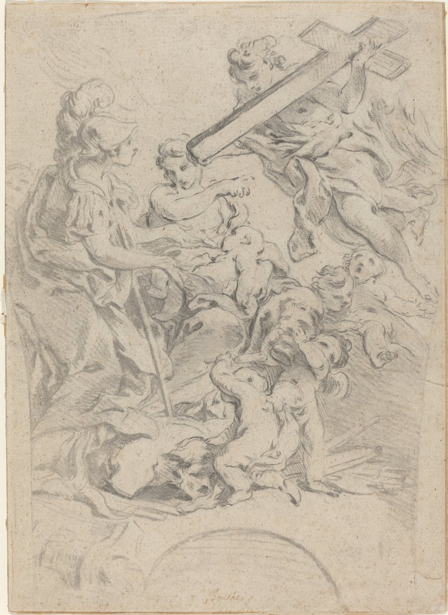 Faith and Charity by François Boucher after Giovanni Battista Gaulli